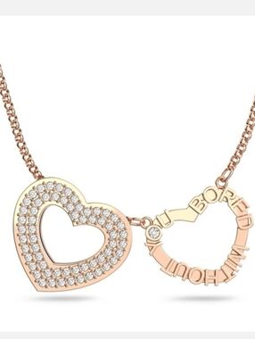 Swarovski Crystal Admiration Heart Necklace, Rose-Gold Tone Plated- Excel
